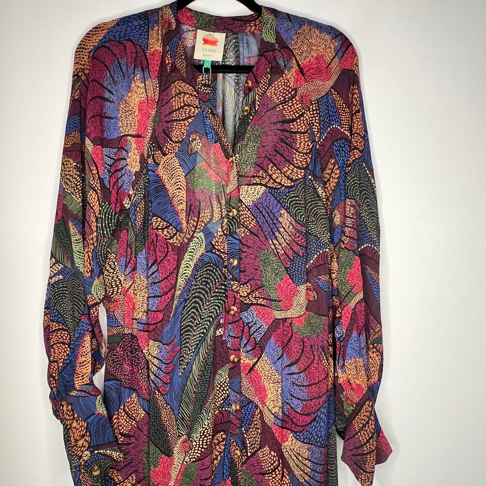 Farm Rio Dotted Macaws Maxi Dress Size Large NWT - Picture 3 of 8